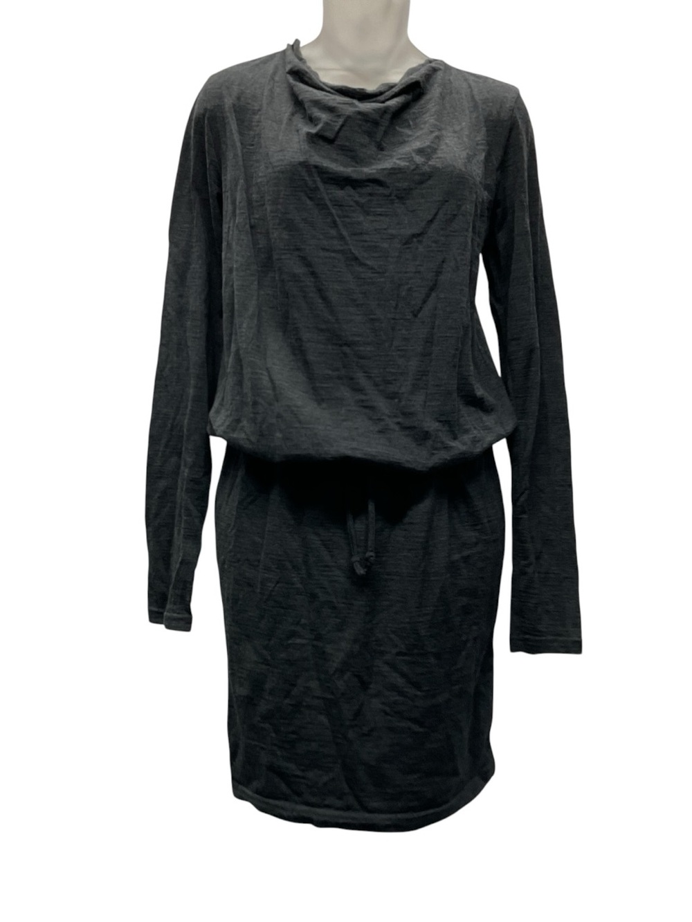 Icebreaker Iris Dress Charcoal Gray Wool Long Sleeve Size Small 4-6 Lightweigh
